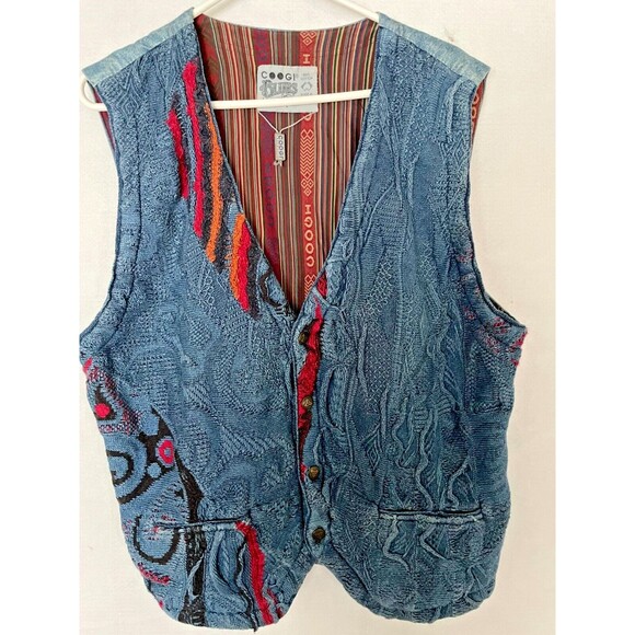 COOGI Other - COOGI Blues Australia Authentic Knit Sweater Vest Blue Men's L Heavyweight NWT